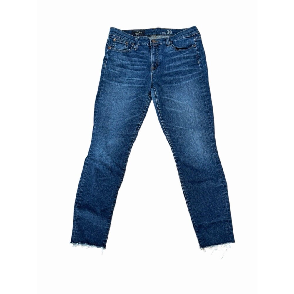 J. Crew Toothpick Skinny Jeans Size 30 Mid Rise Med Blue Wash Denim
